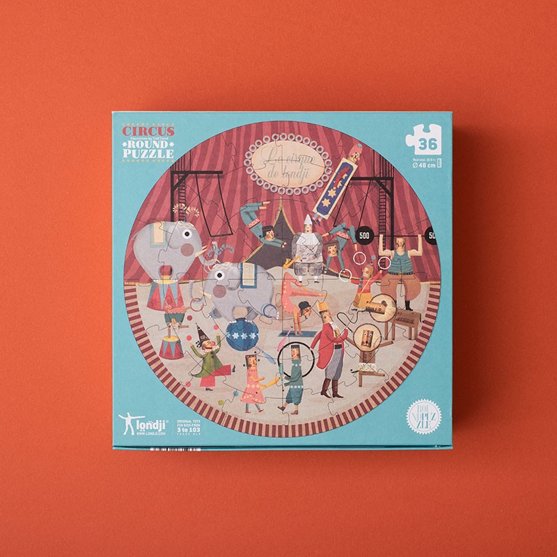 un rompecabezas redondo del circo